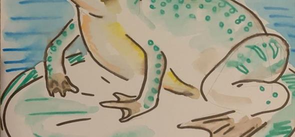 Drawing of a frog