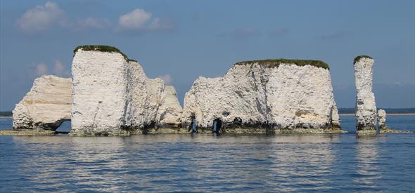 Jurassic coast white stone in the middle of the sea