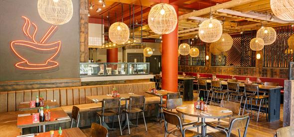 Table and chairs in restaurant