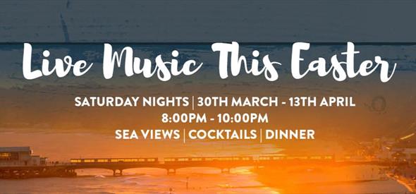 'Live Music This Easter' over an image of Bournemouth Pier