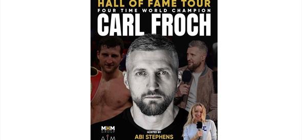 Carl Froch looking at the camera in a black tshirt.