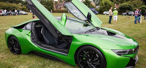 Green BMW car