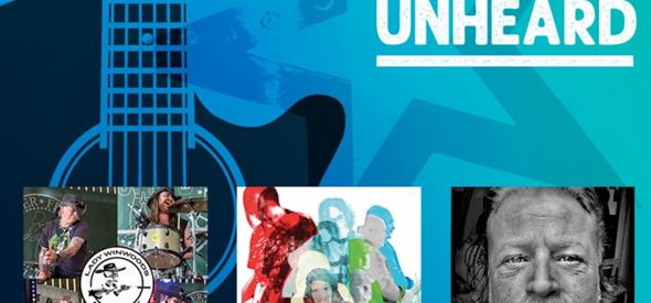 Live and Unheard poster with images of the three performers