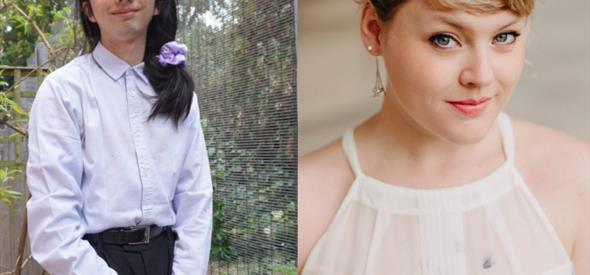 Side by side images of the pianist and soprano performers