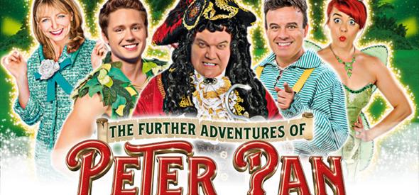 Peter pan poster with cast dressed up in their costumes