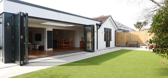 Exterior garden with bifold doors