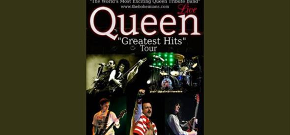 Montage of Queen images as a poster to promote Queens 'Greatest Hits' tour