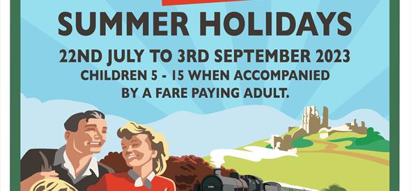 KIDS FOR A QUID swanage railway poster