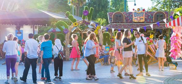 Stunning shot of a sunny day outside the Summer Live beer garden