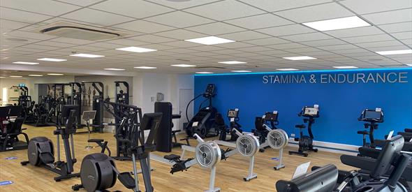 Gym with cross trainers and running machines