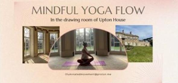 Picture of a woman in a yoga pose in the Upton House Drawing Room