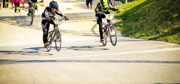 BMX riders racing