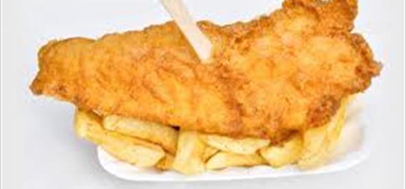 a plate of fish and chips