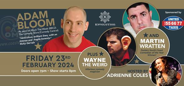 coastal comedy, Adam bloom, standup, comedy, show, nightlife, comedy club,