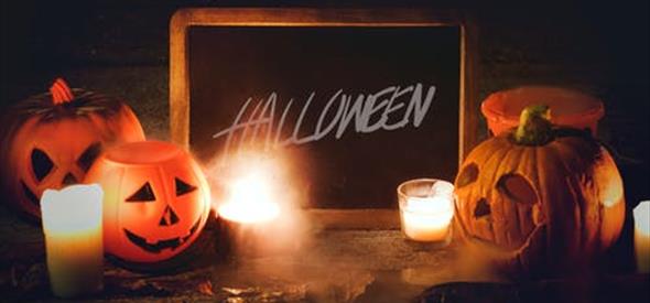 Halloween pumpkins and candles