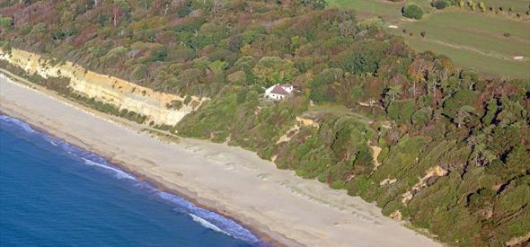 Steamer Point nature reserve from above with the beach below.