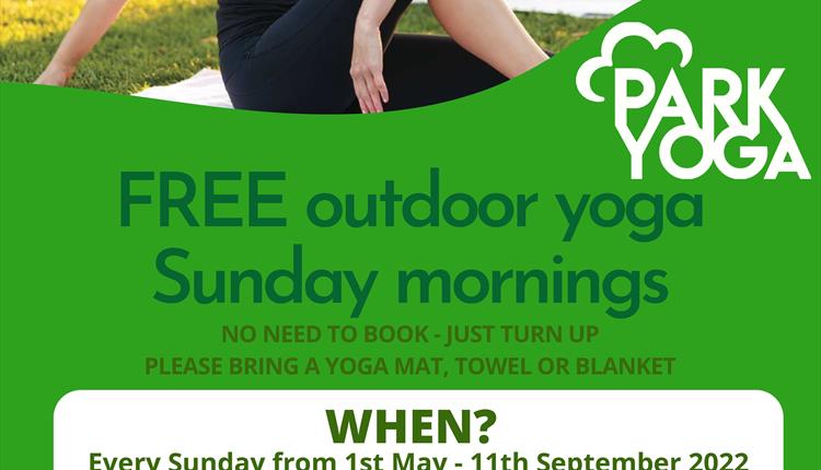 Free outdoor yoga Sunday mornings.