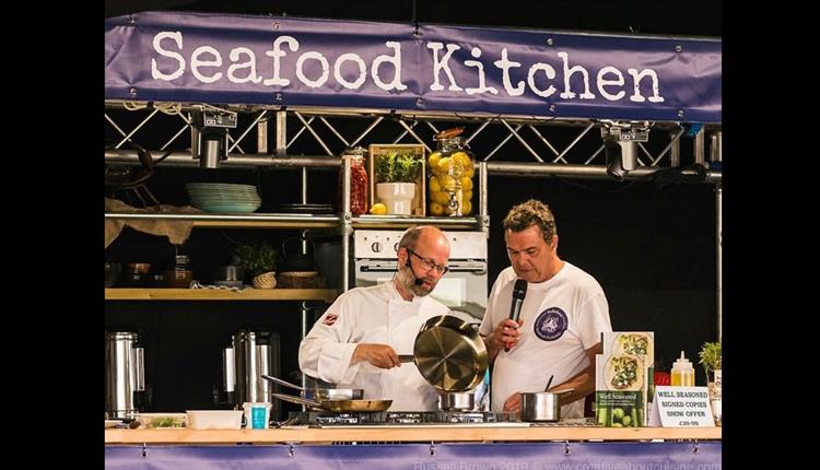 Chef Russell Brown in action at Mudeford quay