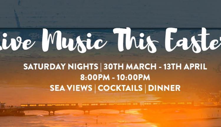 'Live Music This Easter' over an image of Bournemouth Pier