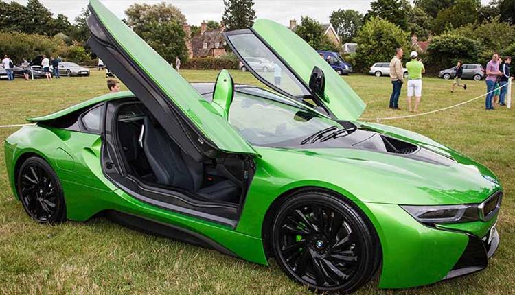 Green BMW car