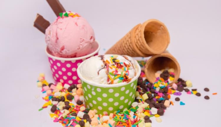 Selection of tasty looking ice creams