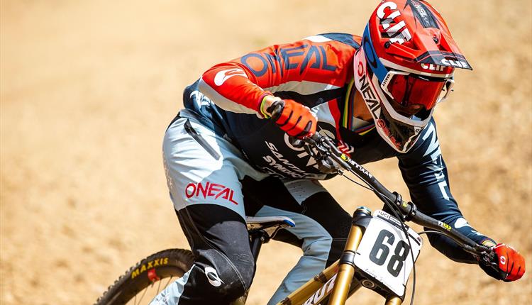 Greg Minnaar riding a bike
