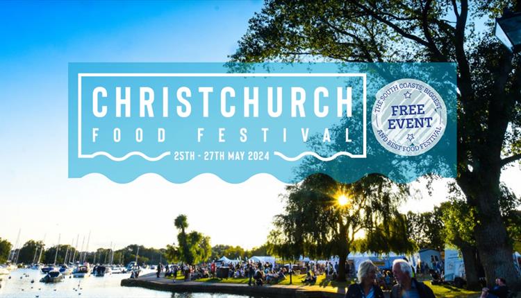 Christchurch Food Festival 2024 font with the Quay in the background