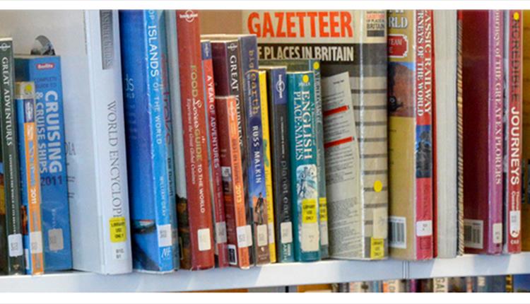 books on display on a shelf