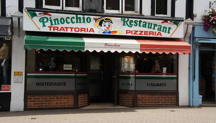 Outside of the restaurant.