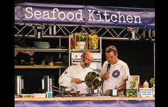 Chef Russell Brown in action at Mudeford quay