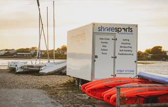 shoresports at mudeford quay at sunset