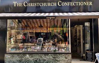 Front window of the Christchurch confectioner shop