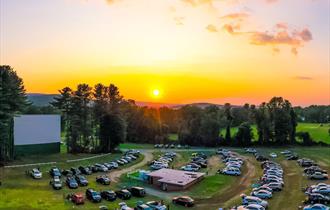 Sunset over drive in cinema event