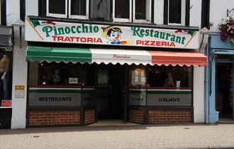 Outside of the restaurant.