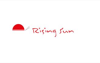 rising sun logo on white background.