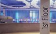 A modern and slick bar located on the first floor of the lighthouse building.