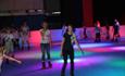 Groups of people making the most of the bic's interior ice rink during the winter period