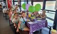 A hired room at RockReef Activity Centre full kids celebrating