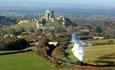Train past Corfe Castle