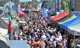 High Street, Highcliffe showing trade stalls and festival visitors