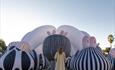 Inflatable airship Orchestra art display in Bournemouth during the day