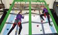 2 girls on climbing wall