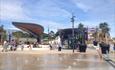 Tourist information centre exterior and waterplay area