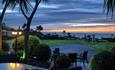 Beautiful sunset over the sea, view from the hotel