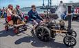 3 people on steam engine