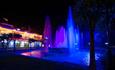 Pavilion Theatre Night Time Shot with Fountain