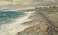 Seaside painting of the sea and beach